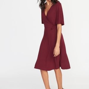 Burgundy Old Navy Wrap Dress